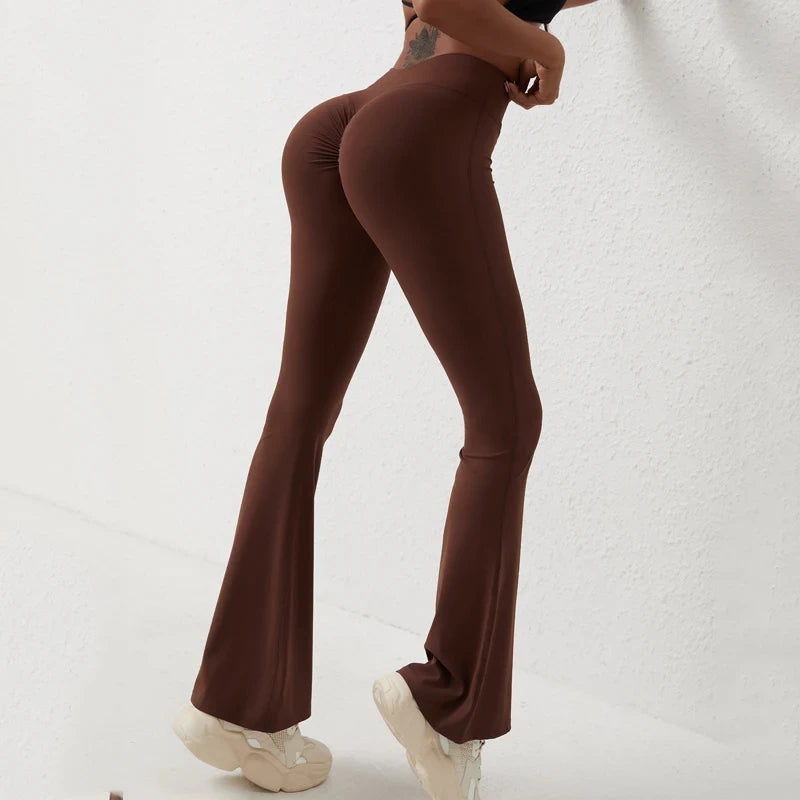 Peach Flared Yoga Pants