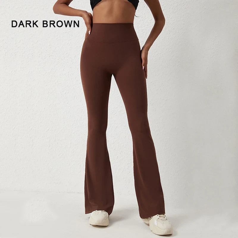 Peach Flared Yoga Pants