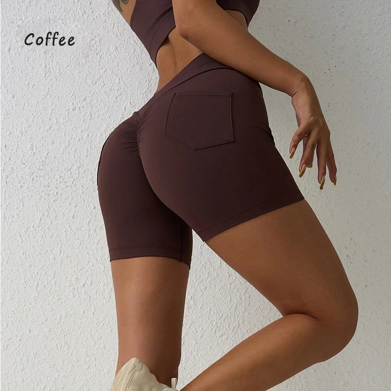 Women's Pleated Yoga Shorts