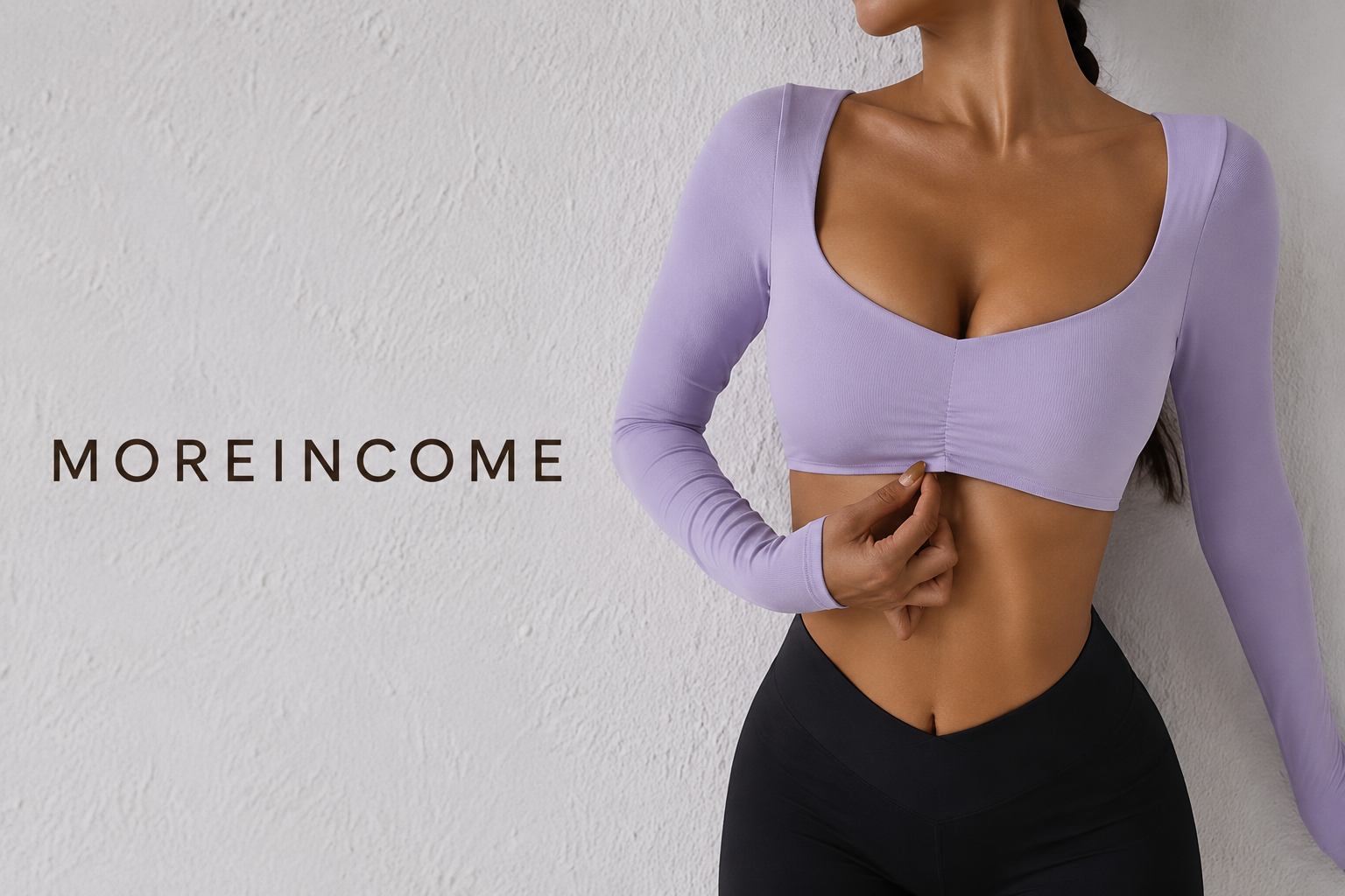 Nylon Pleated Yoga Top